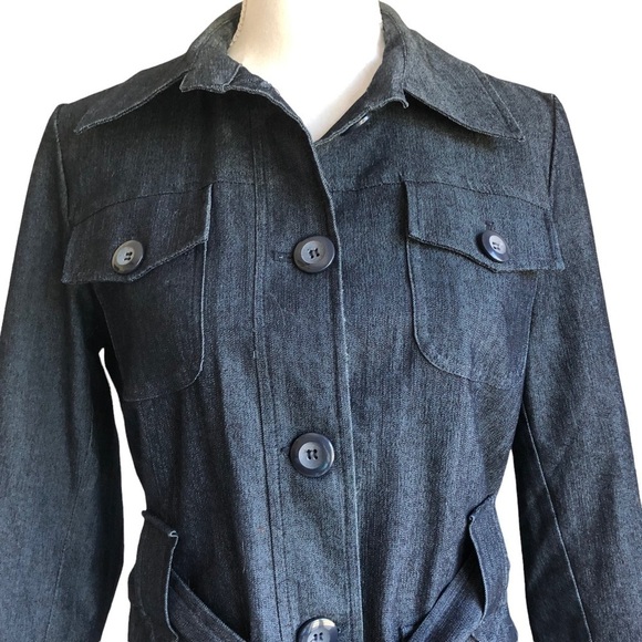 Sandro Sportswear Belted Denim Jacket Small - Picture 2 of 12